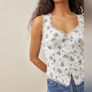 Reformation Brenda Linen Top